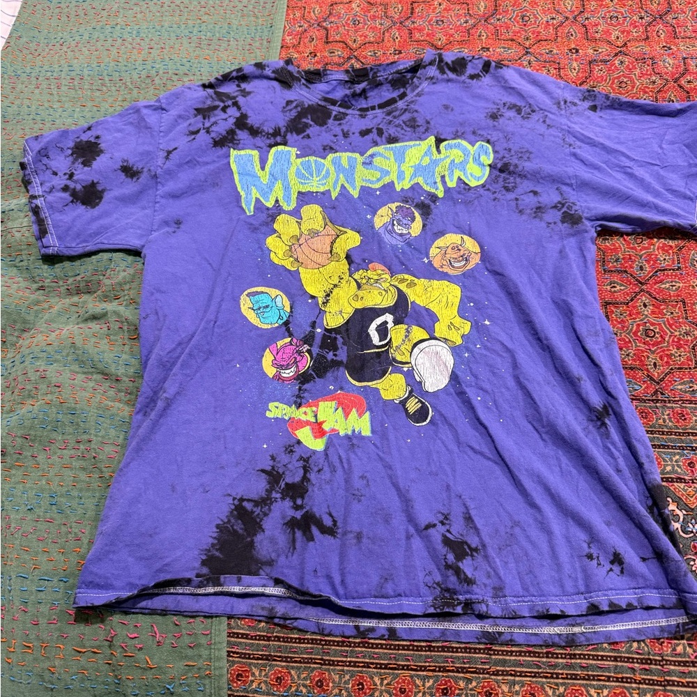 Space jam Monstars vintage style tie-dye T shirt large